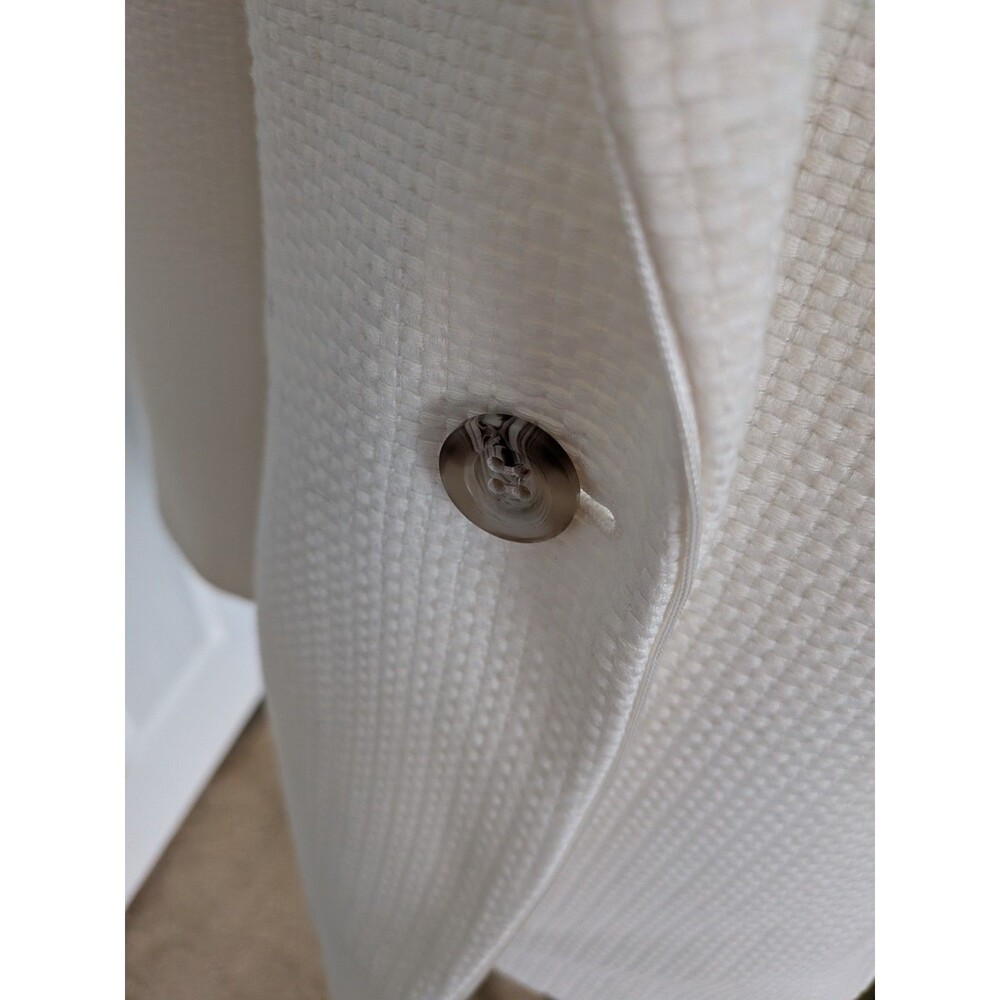 Ann Taylor Blazer Women 12 Ivory Single Breasted Lined Waffleweave Old Money New - Picture 5 of 14